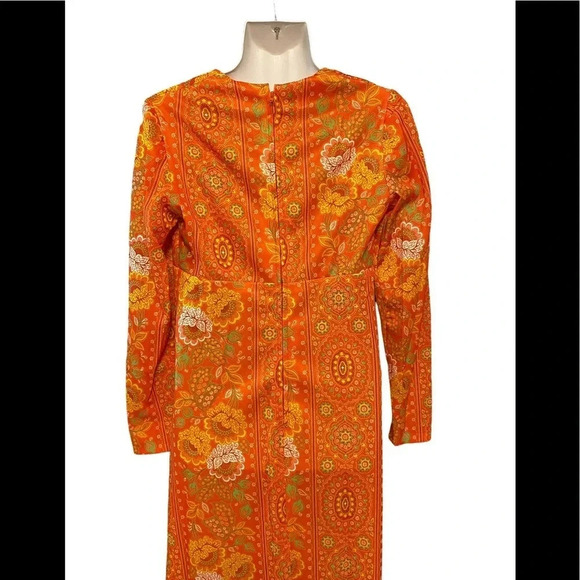 Vintage Hippie 70’s Print Maxi Dress - Picture 5 of 8